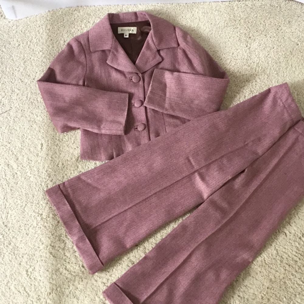 2 Piece Set Helena Neiman Marcus Pink Jacket Pants Suit Jacket 5 6